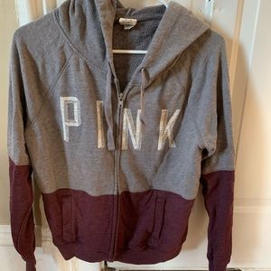 VS pink zip up hoodie